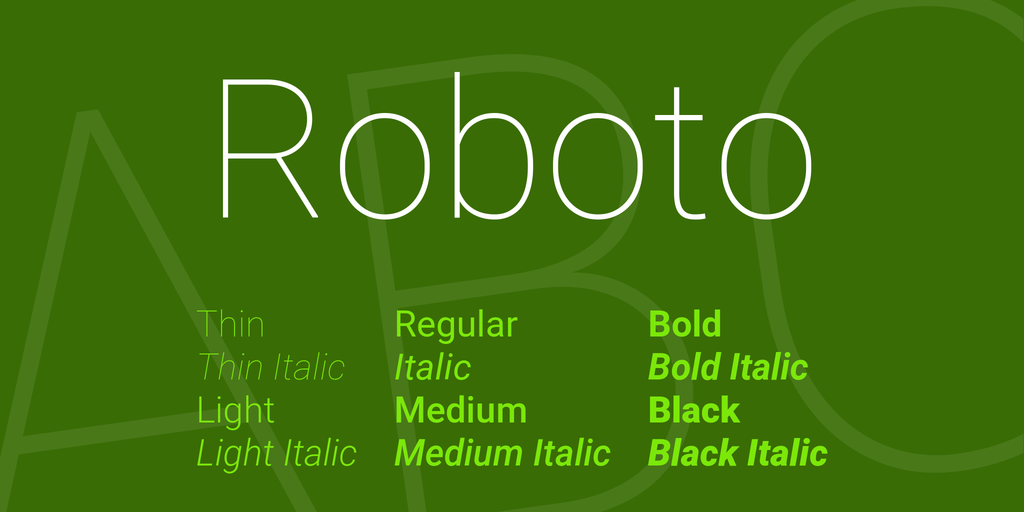 Roboto truetype font